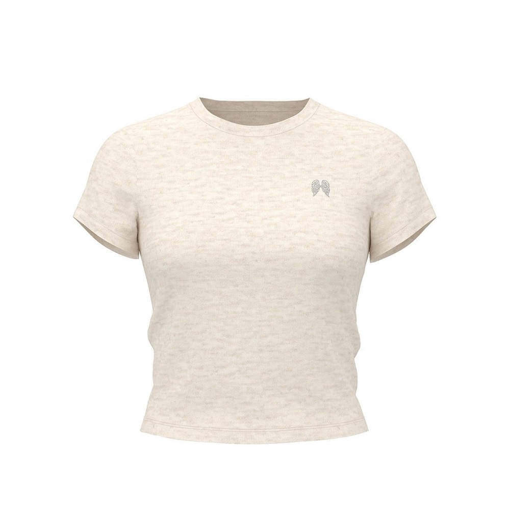 Victoria's Secret Cream Short Sleeve Crop Tee